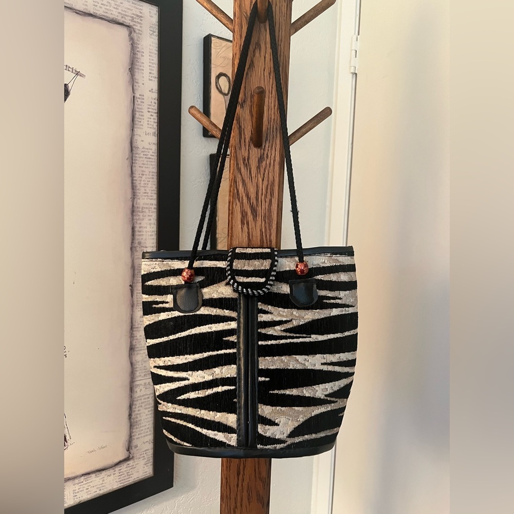 Black and White Zebra Print Tote Bag by